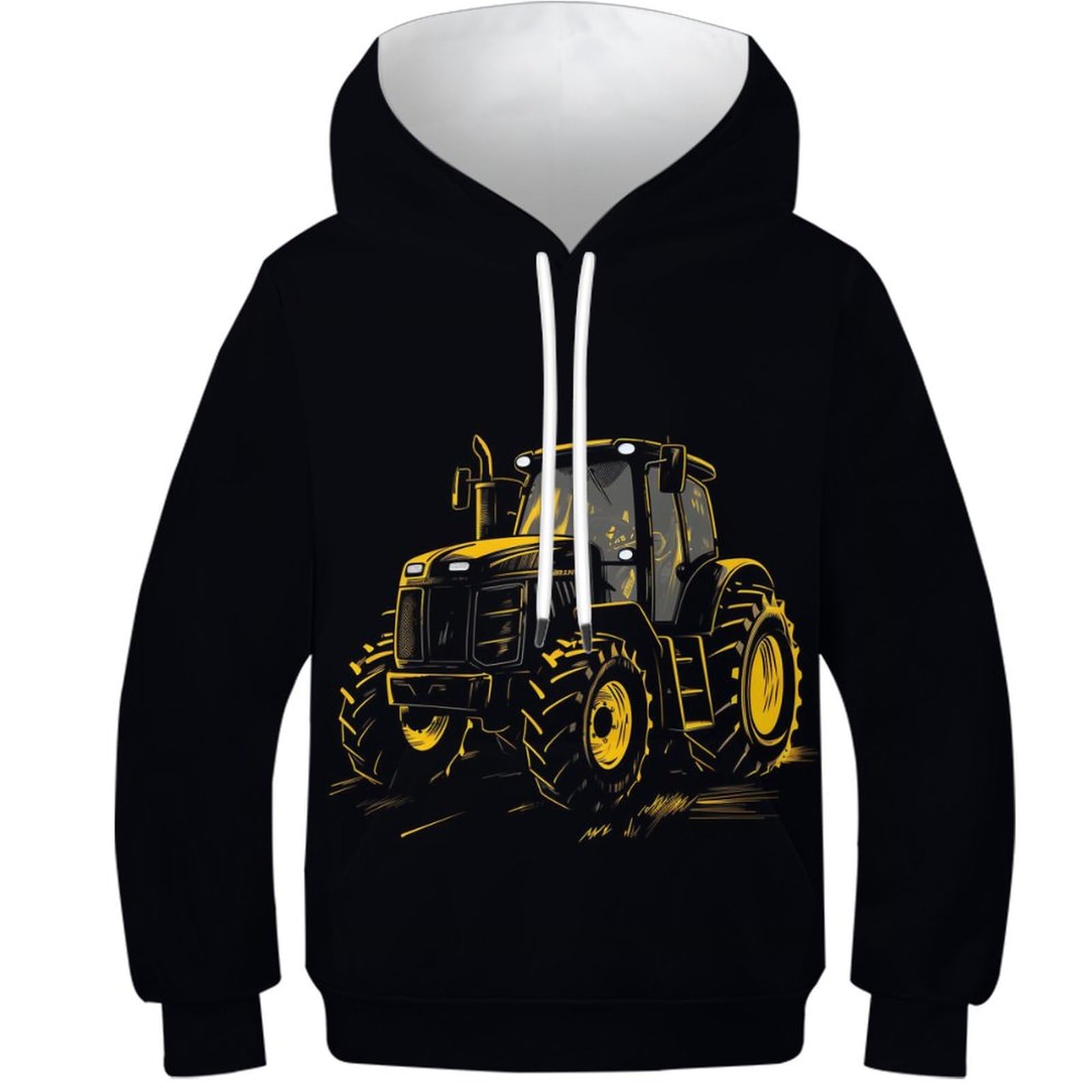Kkolasxze Unisex Style-18 3D Printed Tractor Hoodies Sweatshirt Pullover Men/Women Ong Sleeve Tops For Teens 11-13Y