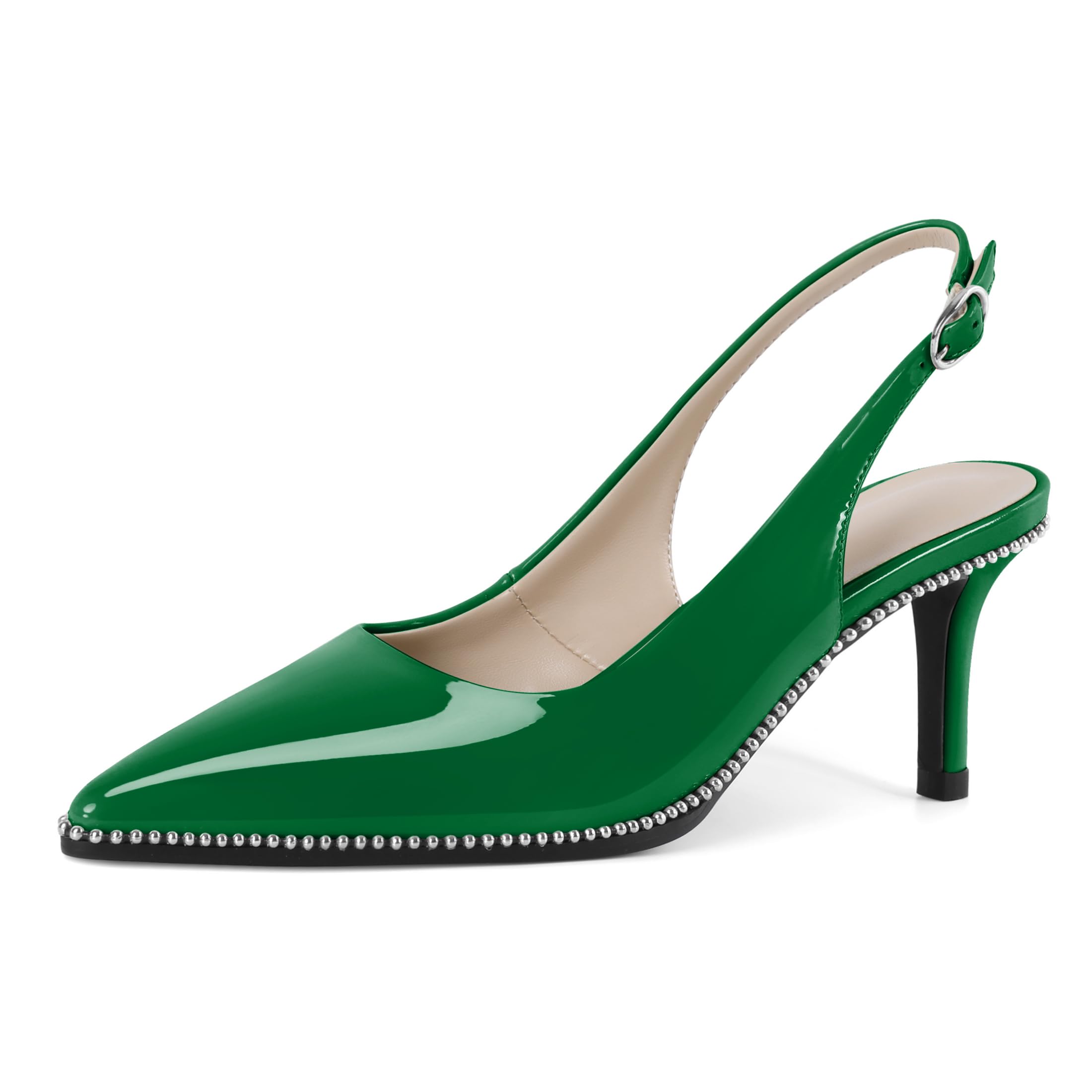 YODEKS Slingback Kitten Heels Women's Pointy Toe Low Heel Dress Pumps Close Toe 2.5 Inch Stiletto Heels Pump Shoes Wedding Dressy Party Shoes