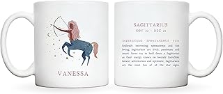 Personalised zodiac mug | zodiac gifts for women | zodiac coffee mug | zodiac signs mugs | 12 star sigs available with characteristics of star sign and illustrations (Saggitarius)