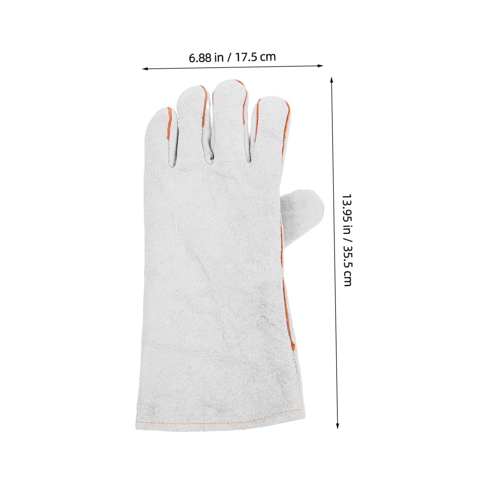 Housoutil Men's Welding Gloves Xl Long Sleeves Industrial Protective Gear Heat Resistant Leather