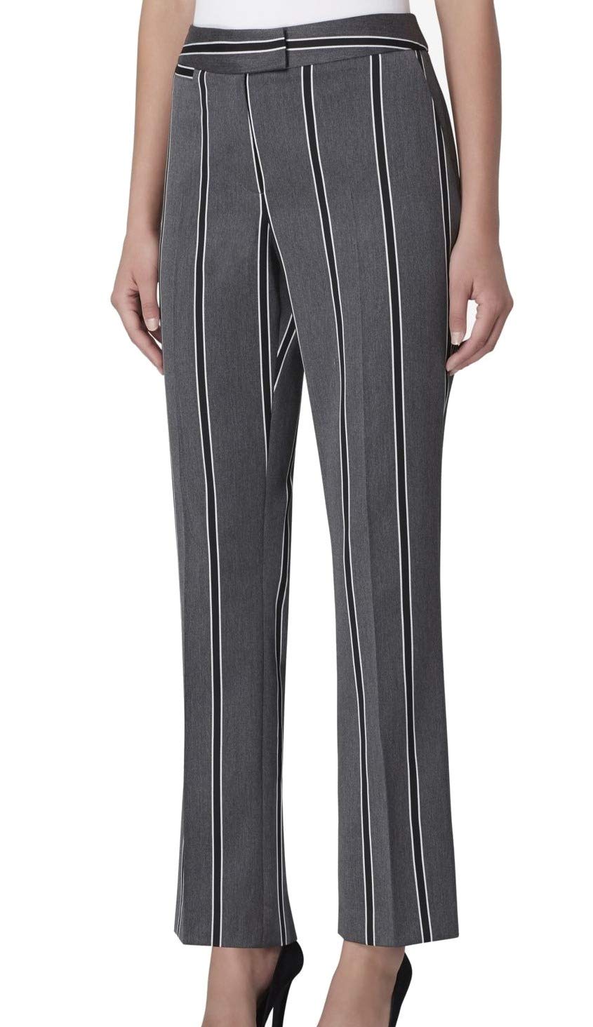 TAHARI Womens Extended Tab Casual Trouser Pants Grey 6