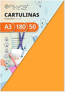 Pack 50 Cartulinas Color Amarillo Oro Tamaño A3 180g