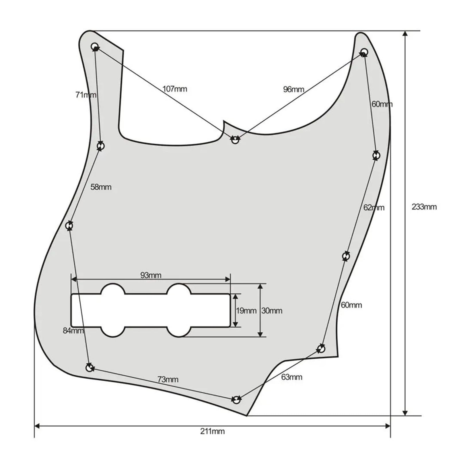 maskownica do gitary JB Bass Pick 4 Struny Do Gitary Basowej Części Zamienne Pickguard