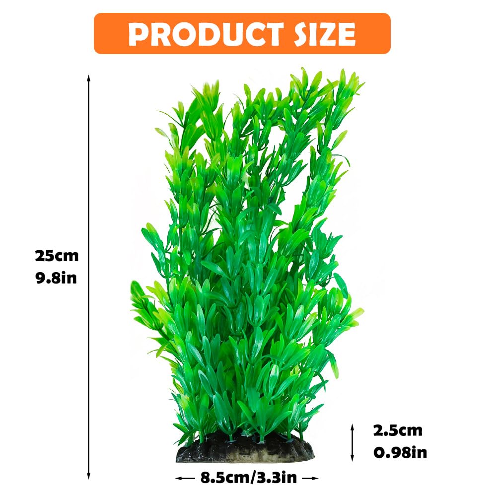 Vivifying Plantes d’Aquarium artificielles, Lot de 2 Plantes en Plastique de 25 cm pour Aquariums et bacs à Poissons