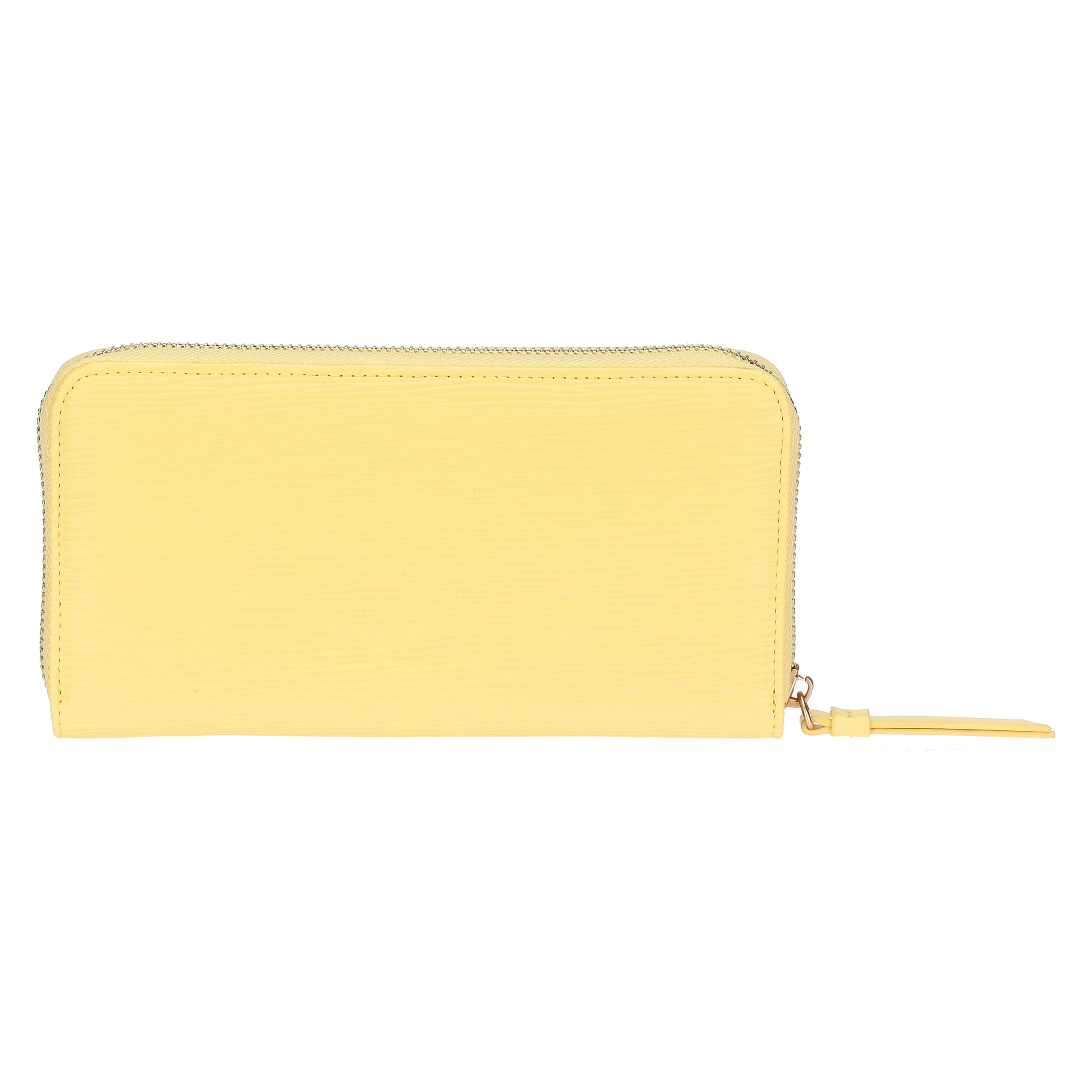 THUN Portafoglio con chiusura zip giallo, ecopelle, Collezione Sempre con Me, 20 x 3 x 10,5 cm