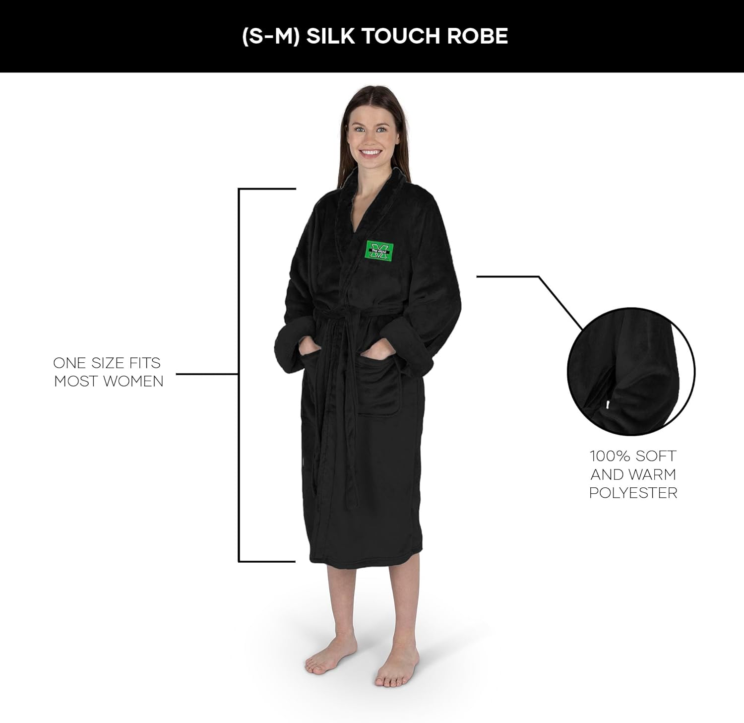 NCAA Team Pride Silk Touch Robe with Logo, Comfortable Lounge Wear for Men and Women