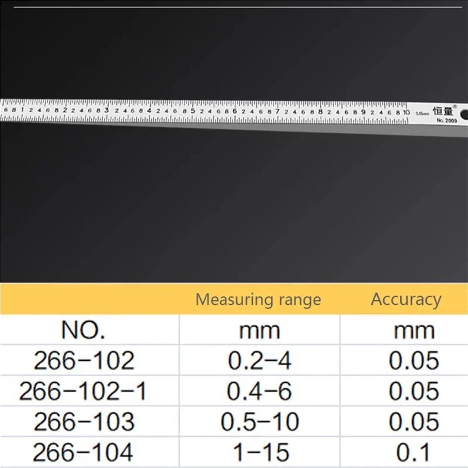 Righello di pendenza in acciaio inossidabile, calibro rilevamento della planarità, degli spazi, spazio, a cuneo 0,05(0.2-4mm)