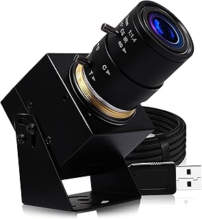 ELP 4K USB Camera with Microphone Manual Zoom Webcam 2.8-12mm Variable Focus PC Camera Mini UVC USB2.0 Web Camera IMX317 USB Security Camera 8mp Industrial Close-up Camera for Computer Raspberry Pi