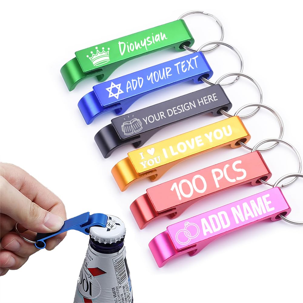 Décapsuleur de bière personnalisé avec logo gravé pour cadeaux de mariage, 100x