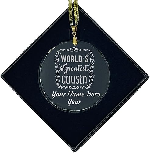 Miniatura 8 de LaserGram Adorno de Navidad, primo más grande del mundo, grabado personalizado incluido (forma de rectángulo)