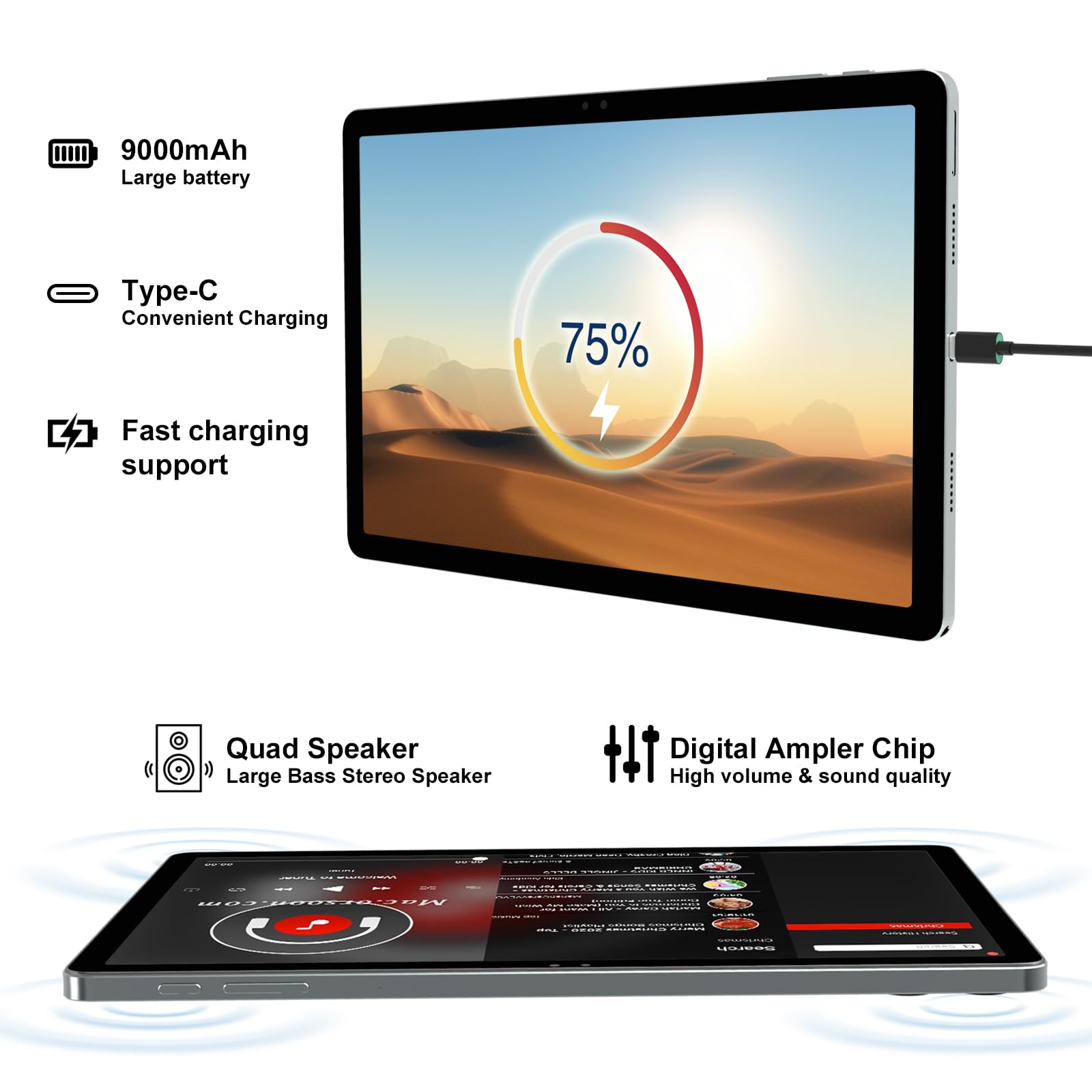 Amazon.co.jp: 2025年最新11インチタブレット Android 14 2000 * 1200