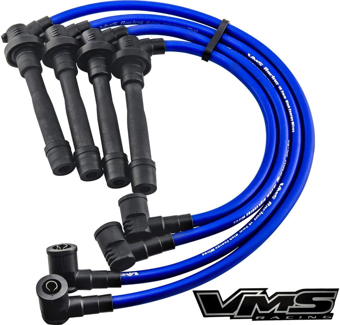 VMS RACING Performance Ignition Spark Plug Wires in Blue Compatible with Nissan Sentra Sr20de Ga16de 91 92 93 94 95 96 97 98 99 1991 1992 1993 1994 1995 1996 1997 1998 1999