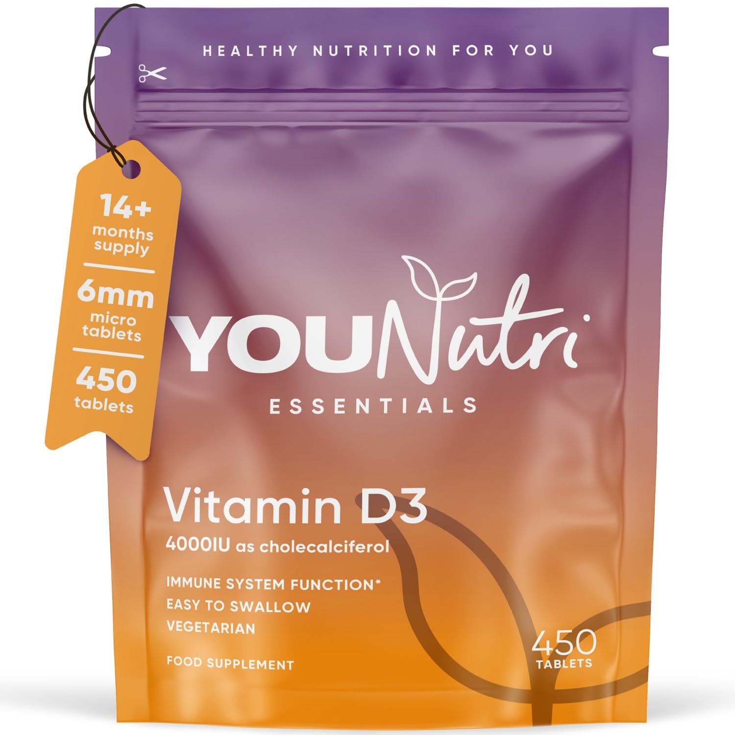 Sponsored Ad โ Vitamin D Tablets - Vitamin D3 4000 iu - 450 Easy Swallow Tablets 14+ Month Supply - Vegetarian - Vitamin D Supplements - Immune System Booster - Gluten Free