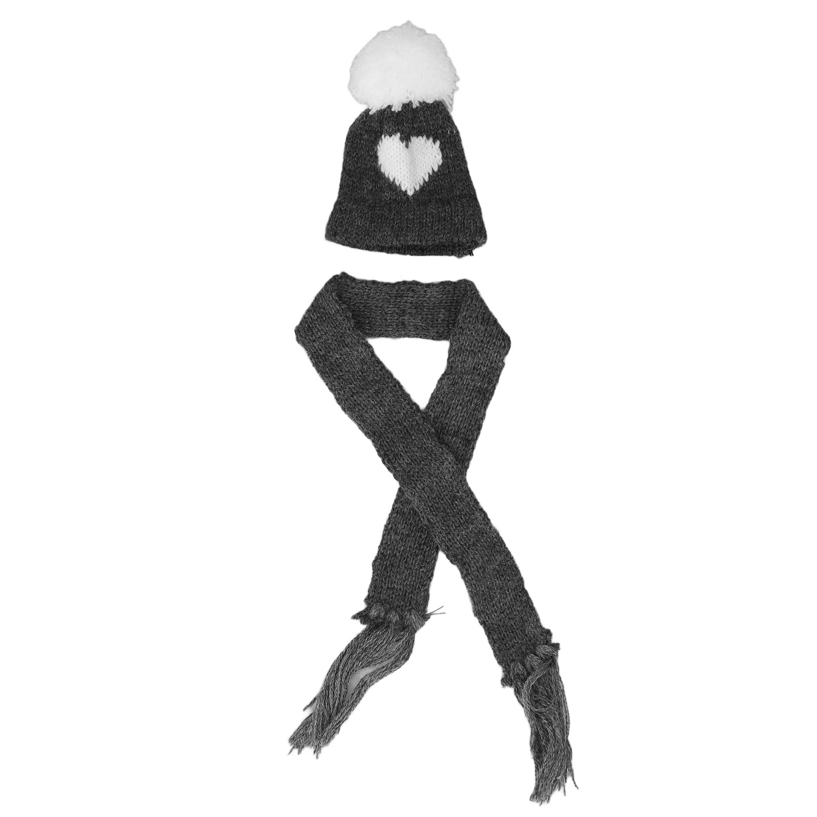 VBESTLIFE 1/12 Love Hat Scarf Doll Winter Doll House Accessories, Doll Knitted Hat Scarf