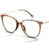 Gaoye Blue Light Blocking Glasses - Trending Round TR90 Frames&comma; Metal Arms&comma; UV400 Protection - Matching Soft Case