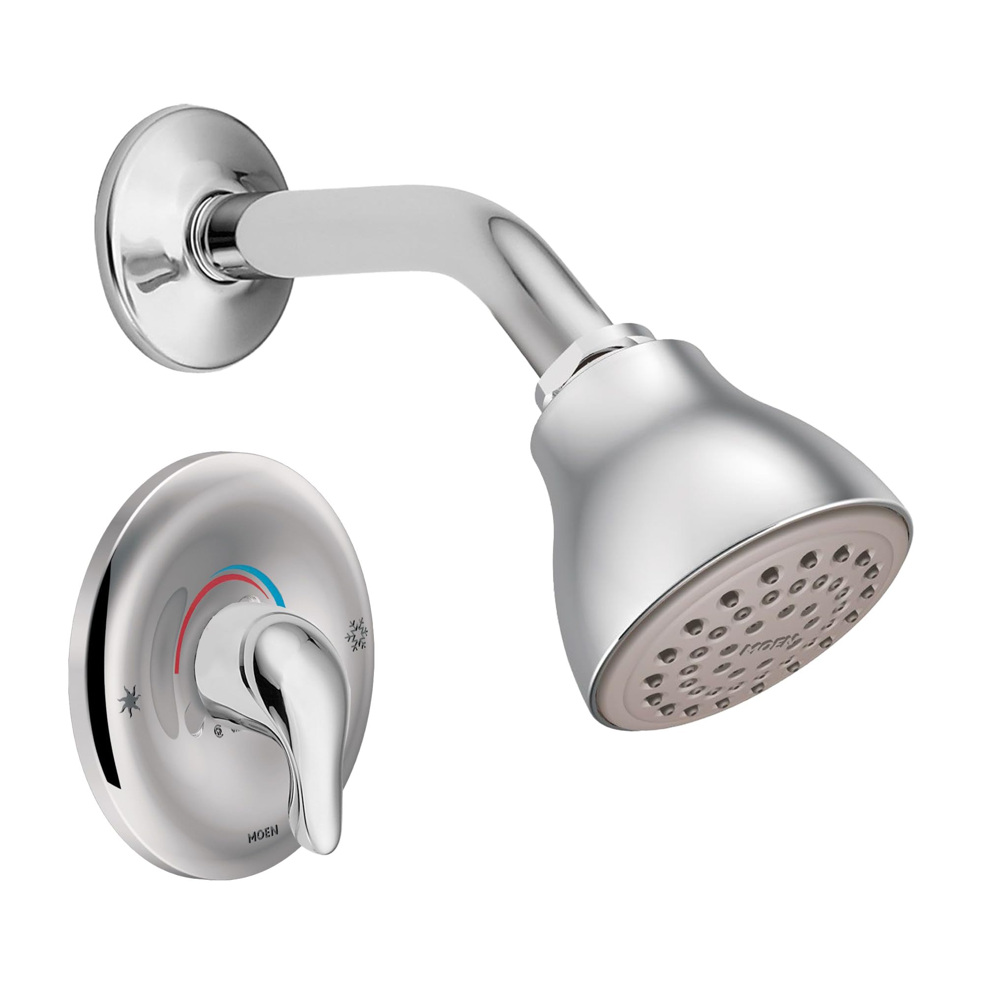 Moen Chrome Single Function Eco-Performance Shower Trim with Showerhead and Lever Handle for Water Temperature Adjustment, Posi-Temp Valve Required, TL182EP