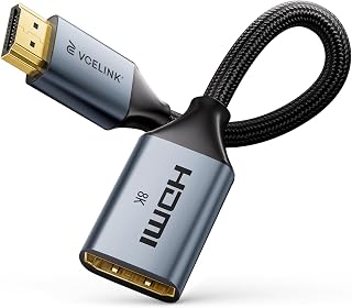 VCELINK 8K HDMI Extension Cable, HDMI Extender 8K@60Hz 4K@120Hz, 0.6FT