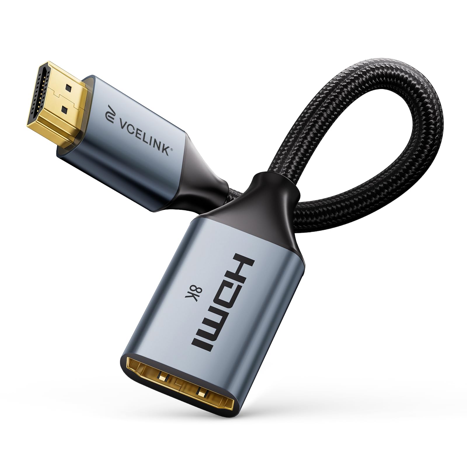 （匿名配送) HDMIケーブル Amazon | VCELINK 8K HDMI 延長ケーブル 18CM, HDMI 2.1オス-メス延長