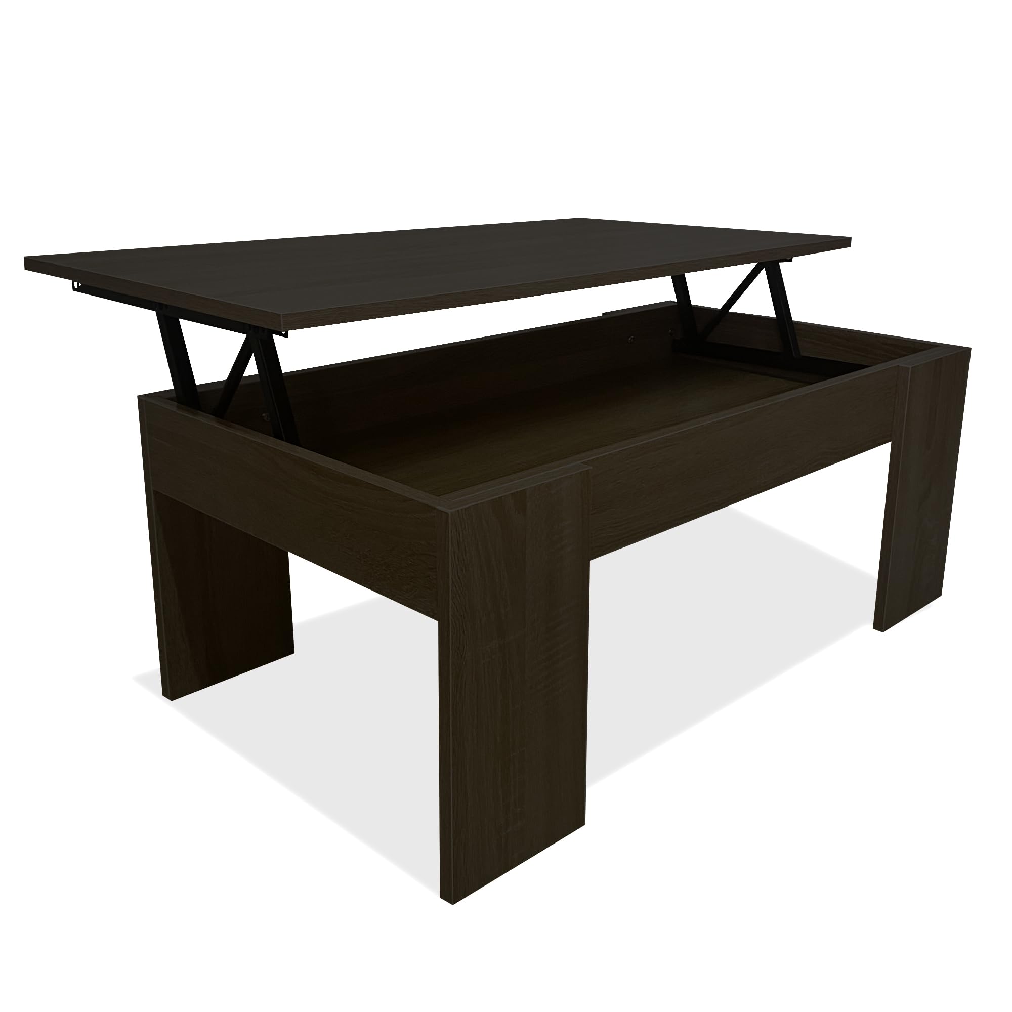 Nyana Mesa de Centro Elevable Home | Tablero Elevable para Comer, Leer o Trabajar | Melamina Resistente y Fácil de Limpiar | Diseño Moderno y Estable (Wengue)