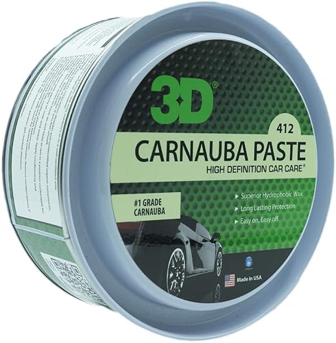 Miniatura 2 de 3D Cera de pasta de carnauba – Cera de coche de brillo profundo – Propiedades hidrofóbicas – Concentración pesada para un brillo más duradero –