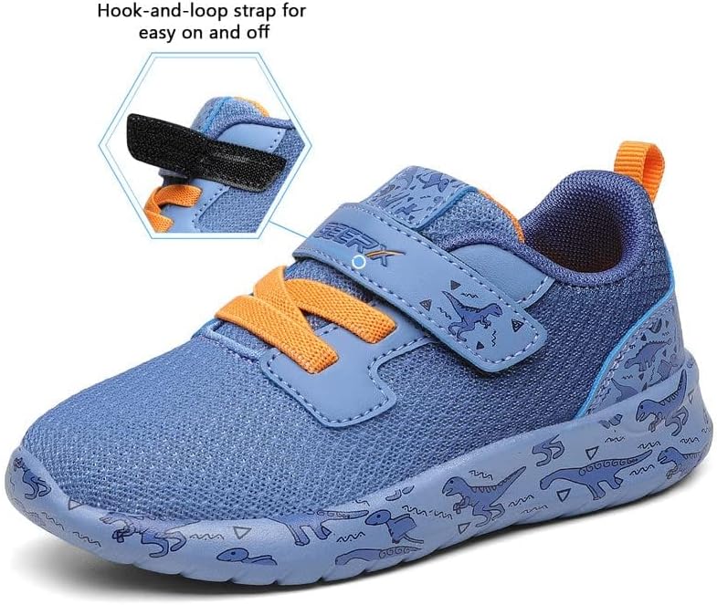 Miniatura 3 de GEERX DIMO - Zapatos deportivos de dinosaurio para niños pequeños, antideslizantes, ligeros, transpirables, cómodos, deportivos, atléticos, para