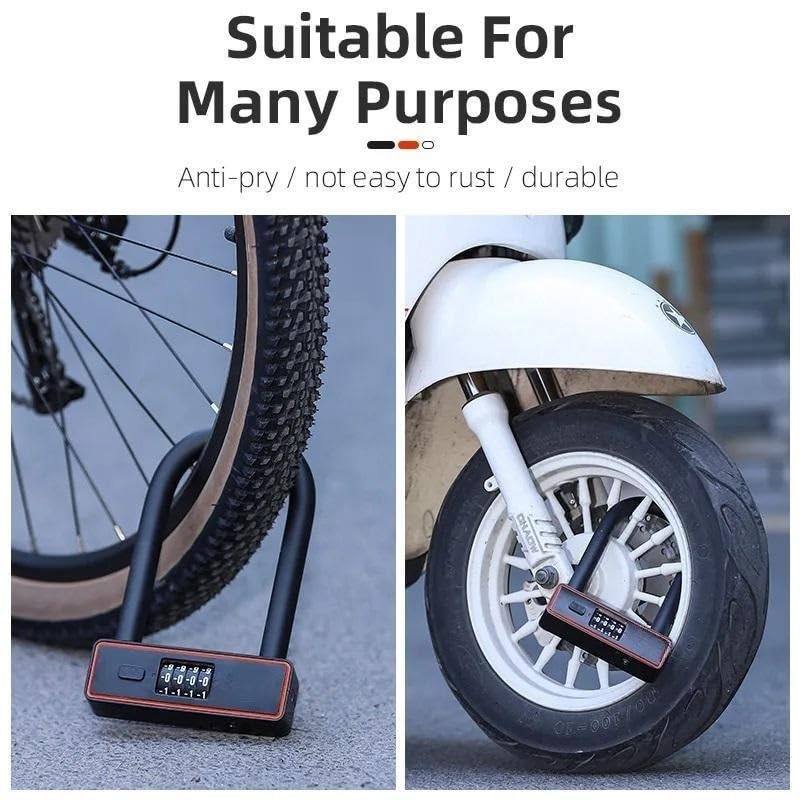 Candados de Bicicleta Resistentes, con Cadena y código para Bicicletas, Motos, Puertas y cercas (Negro)