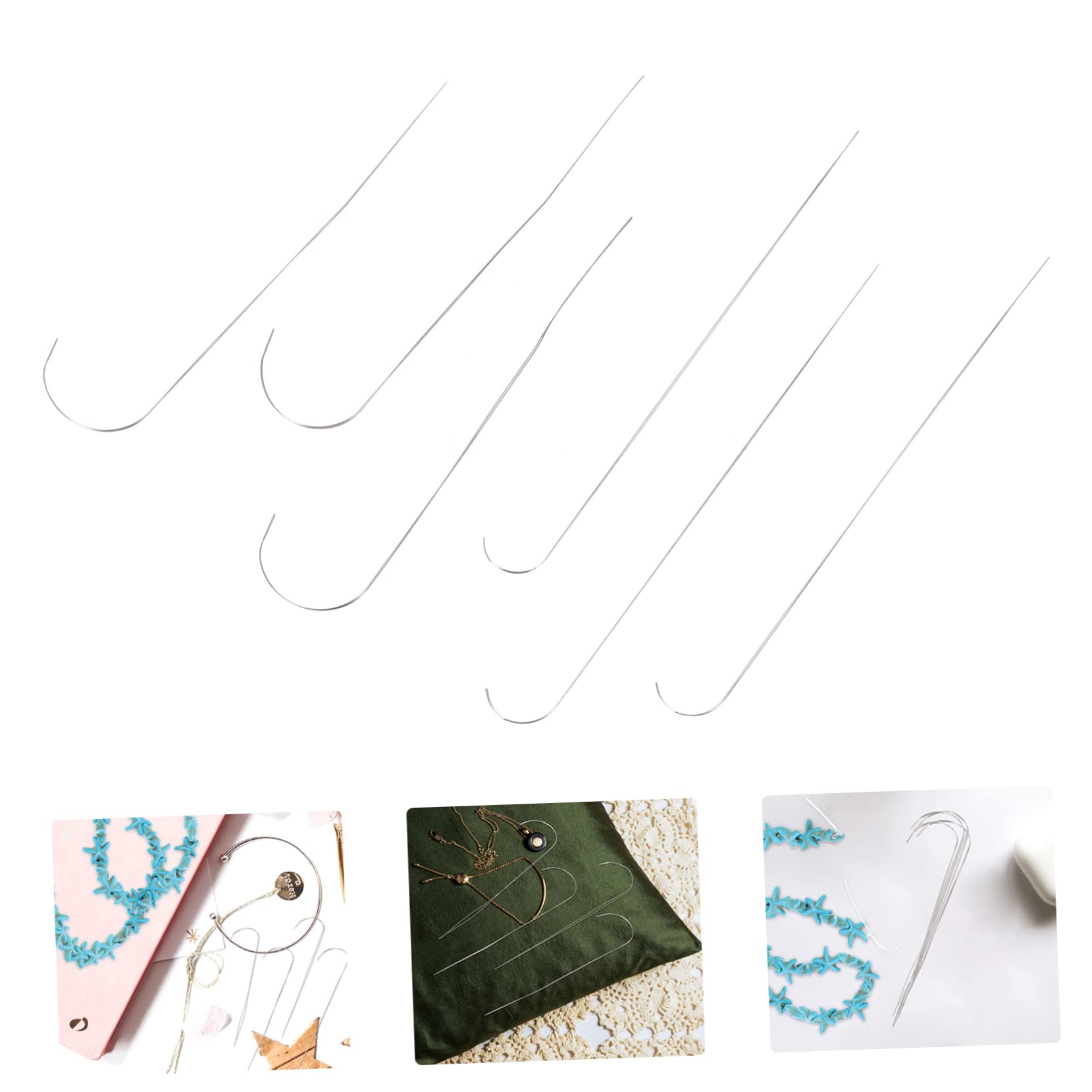 HOODANCOS Beading Needles Set 6pcs Stainless Steel Needles for Bead Making for Jewelry Crafting