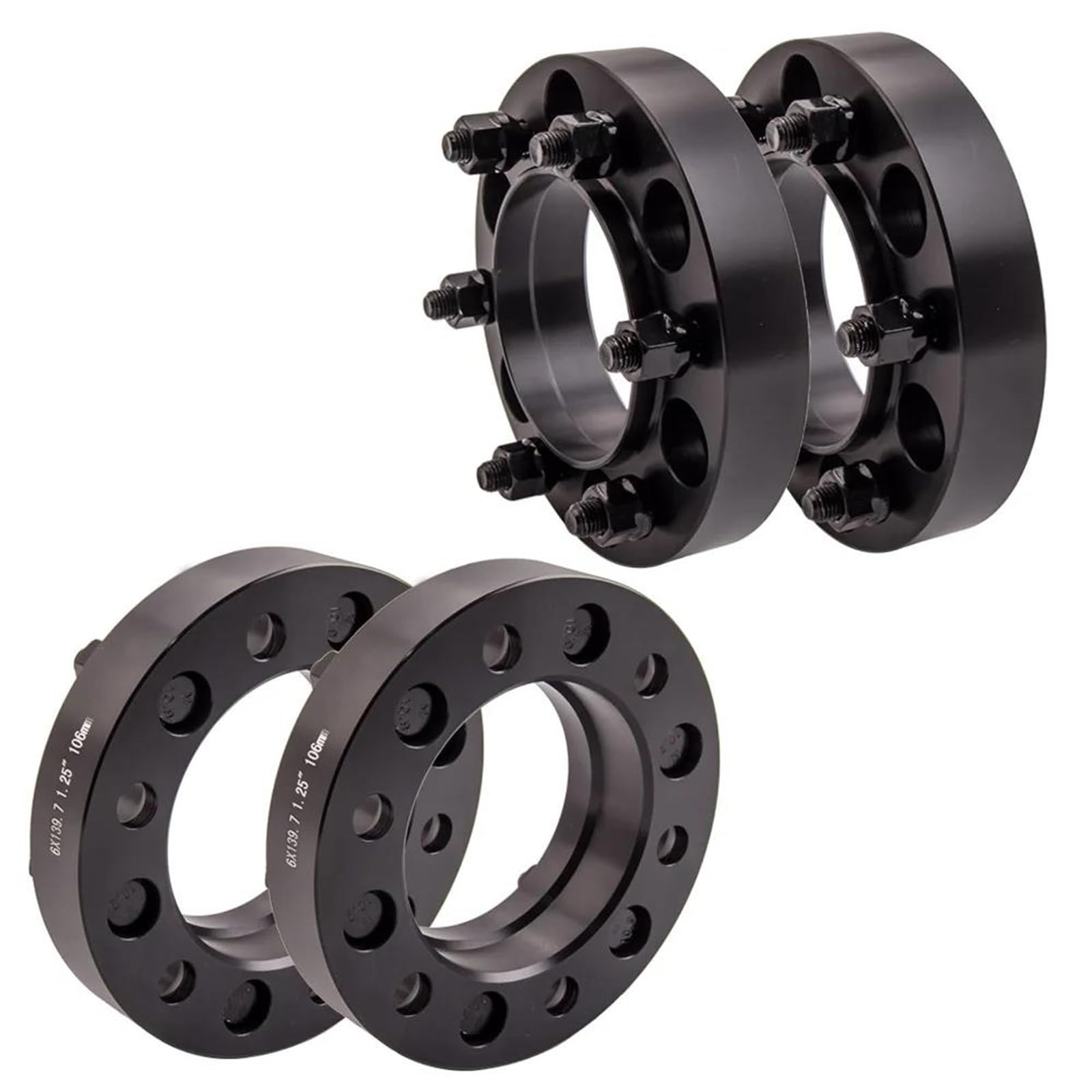 Distanziali Ruota Richeer 5,1 Cm - Forati 6x139,7 - Foro Centrale 106mm - Per Tacoma 4Runner Tundra FJ Cruiser GX470 - 4 Pezzi Con Dadi E Borchie 12x1,5