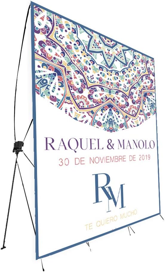 Photocall Personalizado De Amor - Lona Frontlit 335x180 Cm | Incluye 4 Soportes X-Banner | Ideal Para Bodas Y Eventos