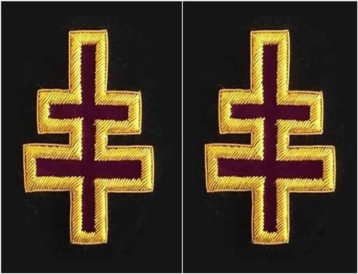 BRICKS MASONS Knights Templar Sleeve Crosses - Bullion Embroidery