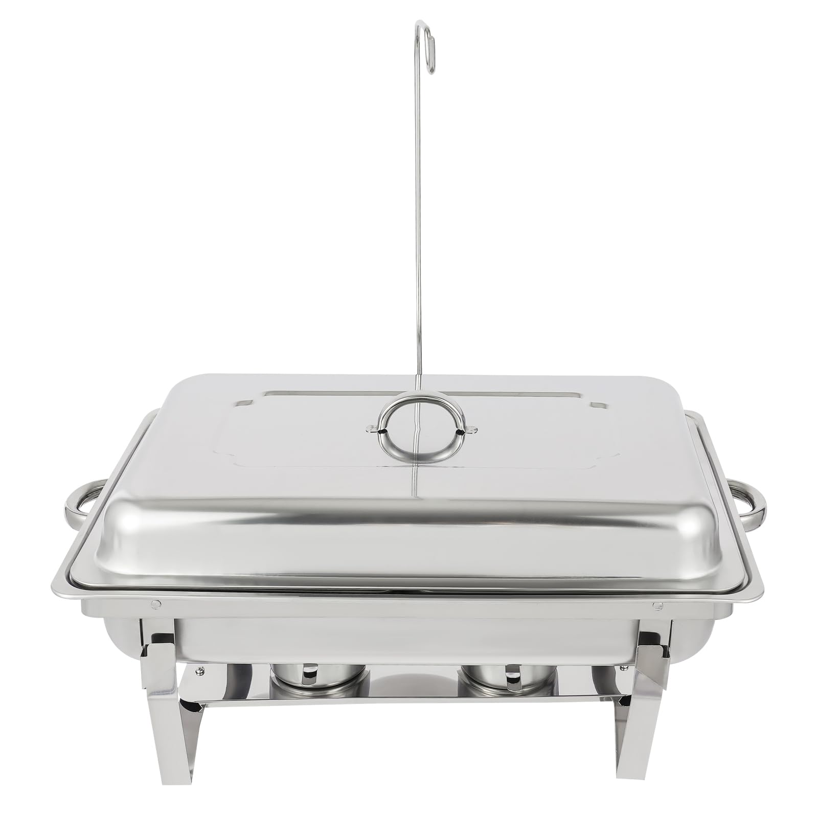 9L 2 Grid Chafing Dish Profi Set, Edelstahl Warmhaltebehälter, Speisewärmer mit Haken zum Aufhängen des Deckels, für Catering, Buffet (2 Grid)