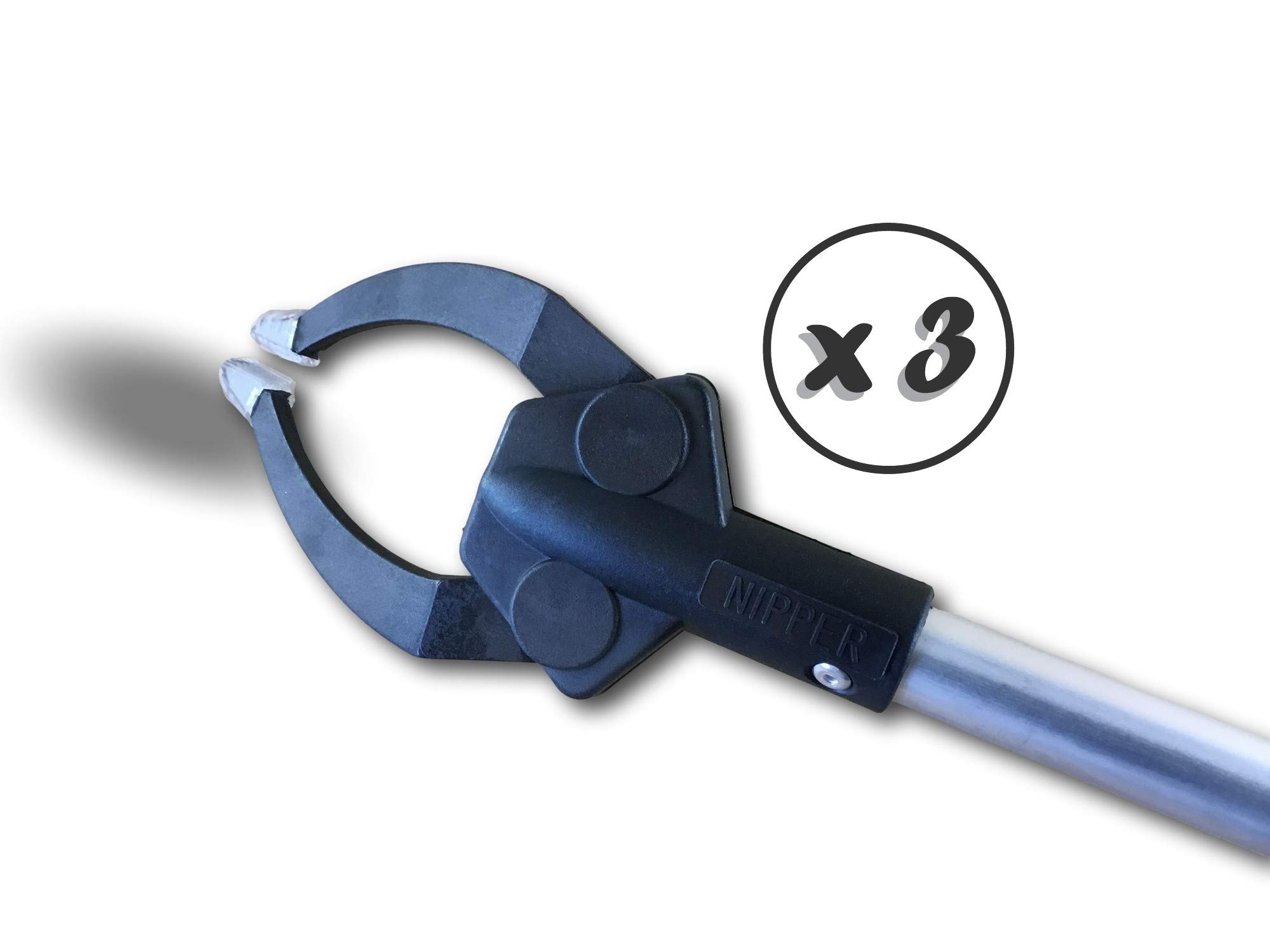 Zacisk do chwytania 100 cm | Zestaw 3 | zbieranie odpadów z liści przedmiotów | Antypoślizgowe szczypce do zginania | Ergonomiczna końcówka | Lekka antykorozyjna | Kibros PINCE100x3