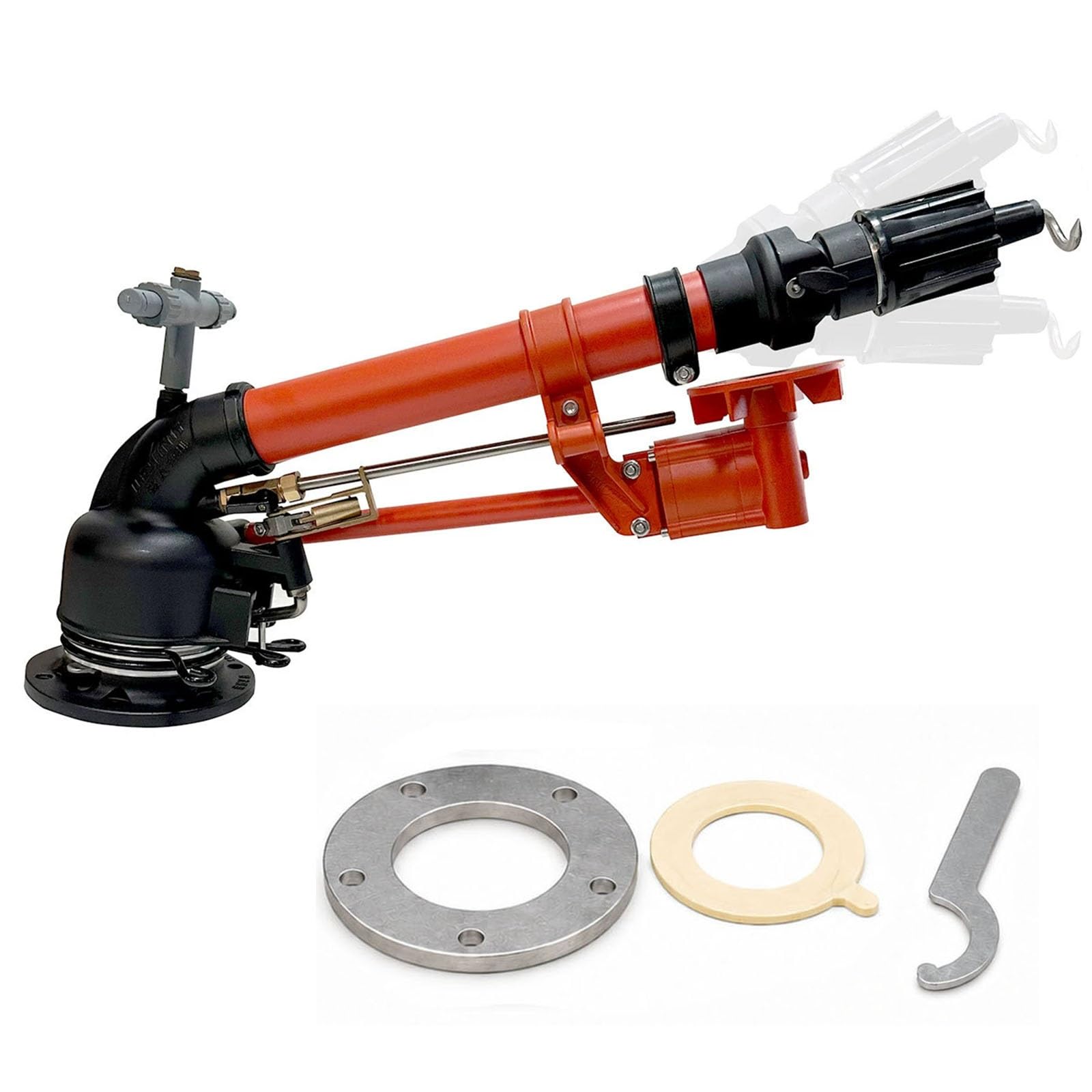 Aspersor de Turbina 40/50 mm, Cañón Agrícola Ajustable | Dirección ajustable para riego circular o sectorial de campos, viveros, potreros, pastos y áreas verdes.(50mm/2in)