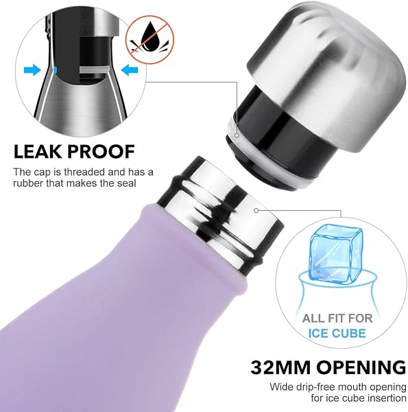 Lalafancy Botella de Agua Acero Inoxidable 350ml/500ml/750ml, Aislamiento de Vacío de Doble Pared, Botella Termica de Frío/Caliente para Niños, Deporte, Oficina, Gimnasio, Ciclismo - 4