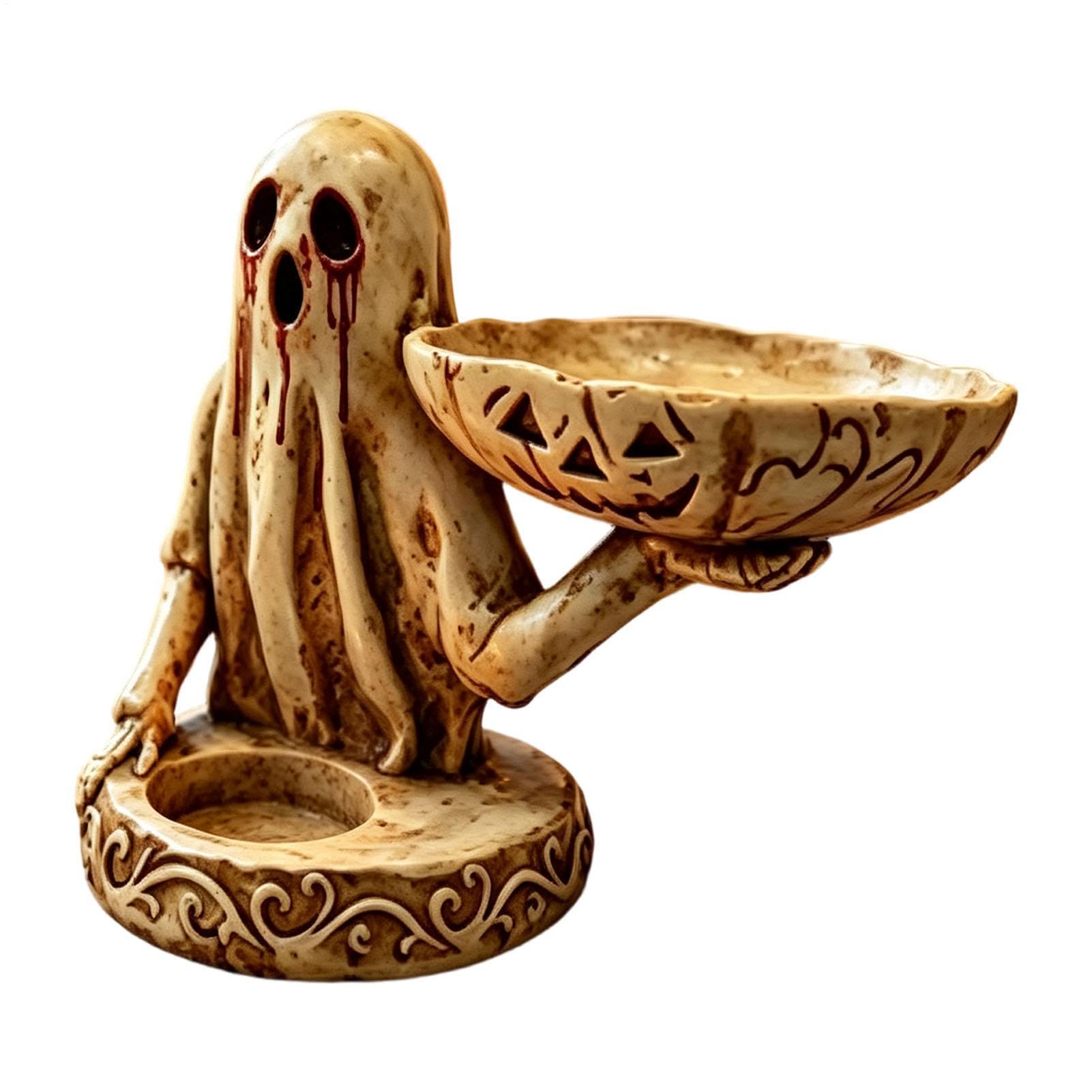 Portavelas de Halloween con forma de fantasma, centro de mesa con forma de