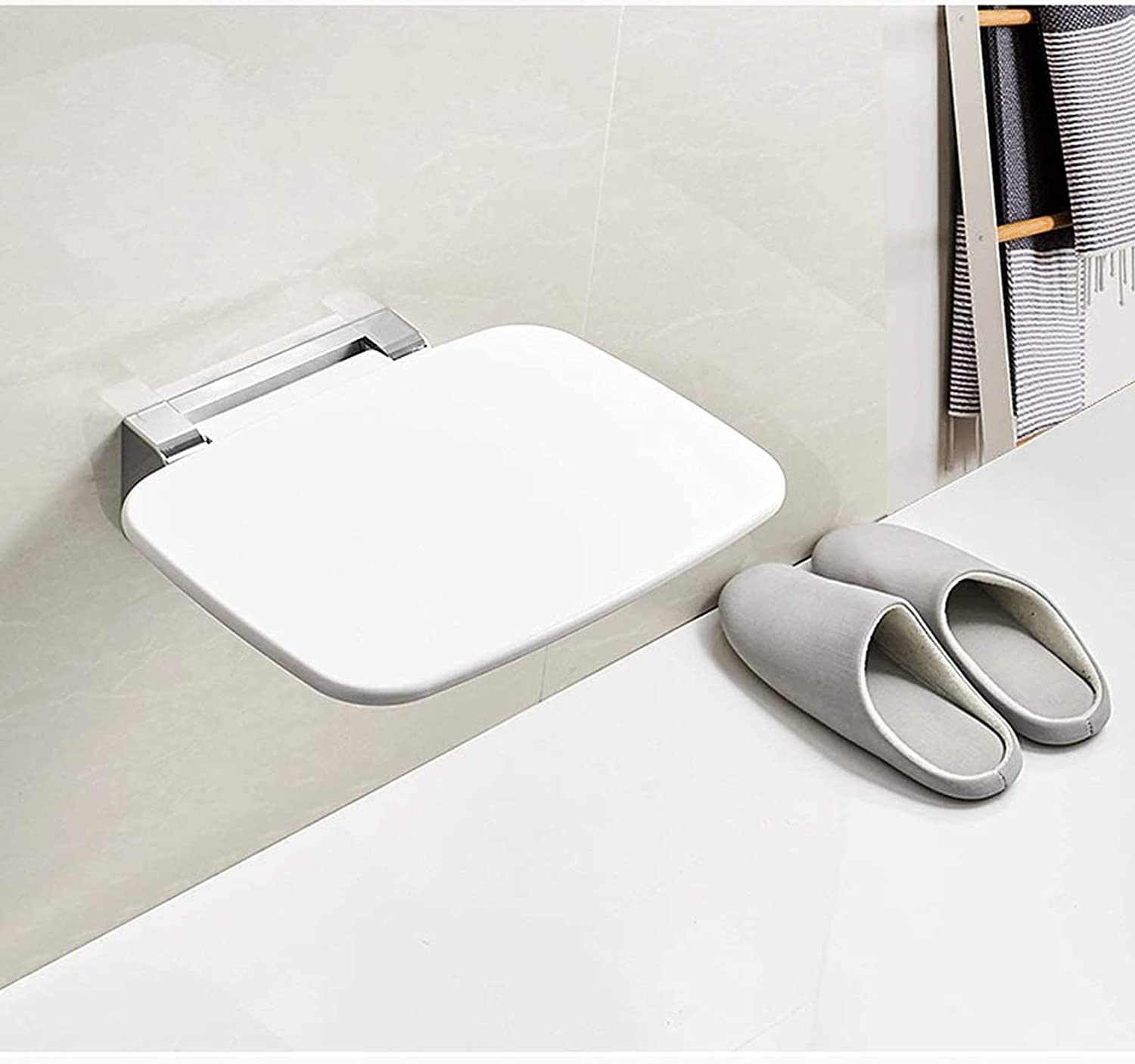 Asiento de Ducha de Pared, Taburete de baño Plegable, Silla Antideslizante Taburete Plegable de Pared de Acero Inoxidable Asiento de Ducha Plegable para bañera Banco de Zapatos de