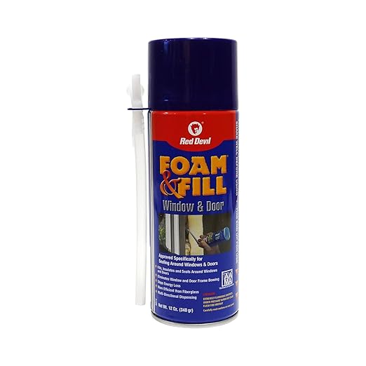 Red Devil 0914 Foam & Fill Window & Door Polyurethane Foam Sealant, 12 oz, Off White, 12 Pack