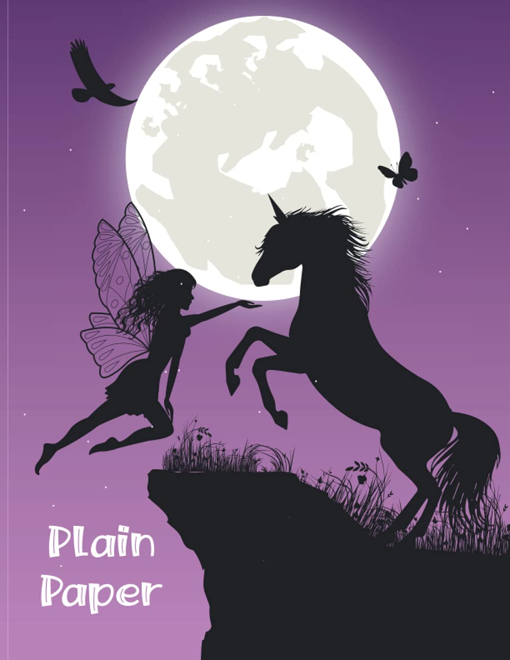 Fairy and Unicorn cover Drawing Book: 100 pages of plain paper drawing pages (Fairy and Unicorn Exercise Books)