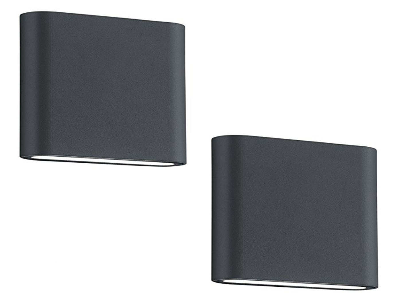 Lampada da parete a LED per esterni con Up and Down Light in antracite – in set da 2 – versatile illuminazione per esterni per casa e giardino