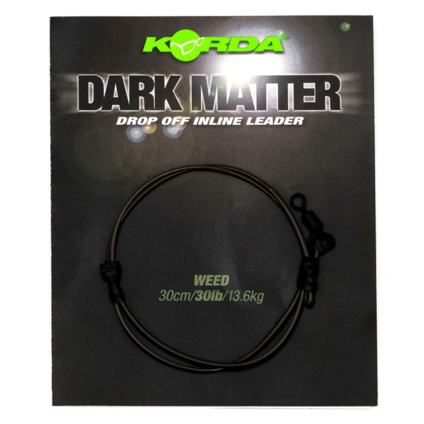 Korda Dark Matter Drop Off Inline Leader Weed 30cm 30lb
