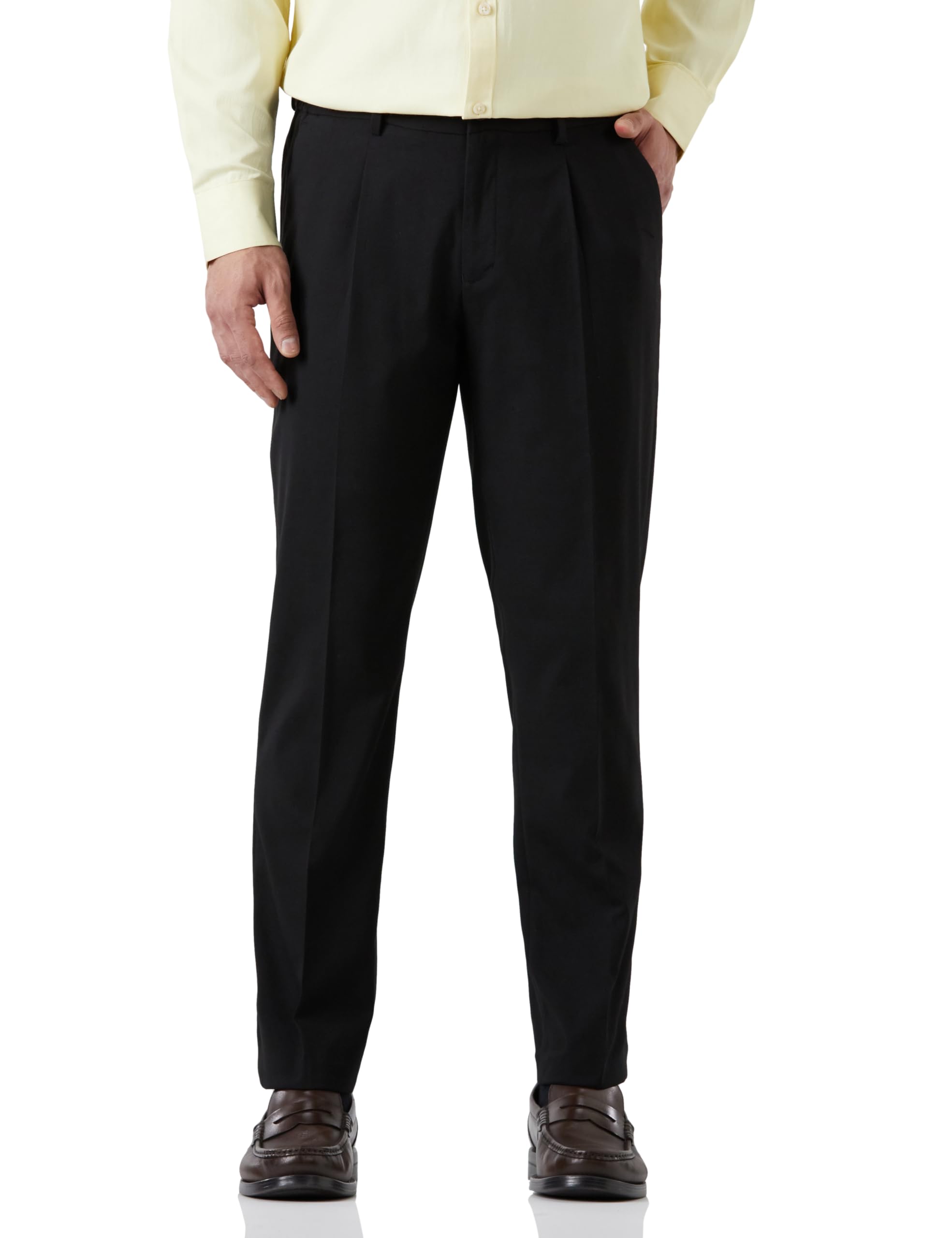 amazon brand - symbol Men's Pleated Stretchable Formal Pants |Half-Elasticated | Regular Fit (Available in Plus Sizes)-picture-15
