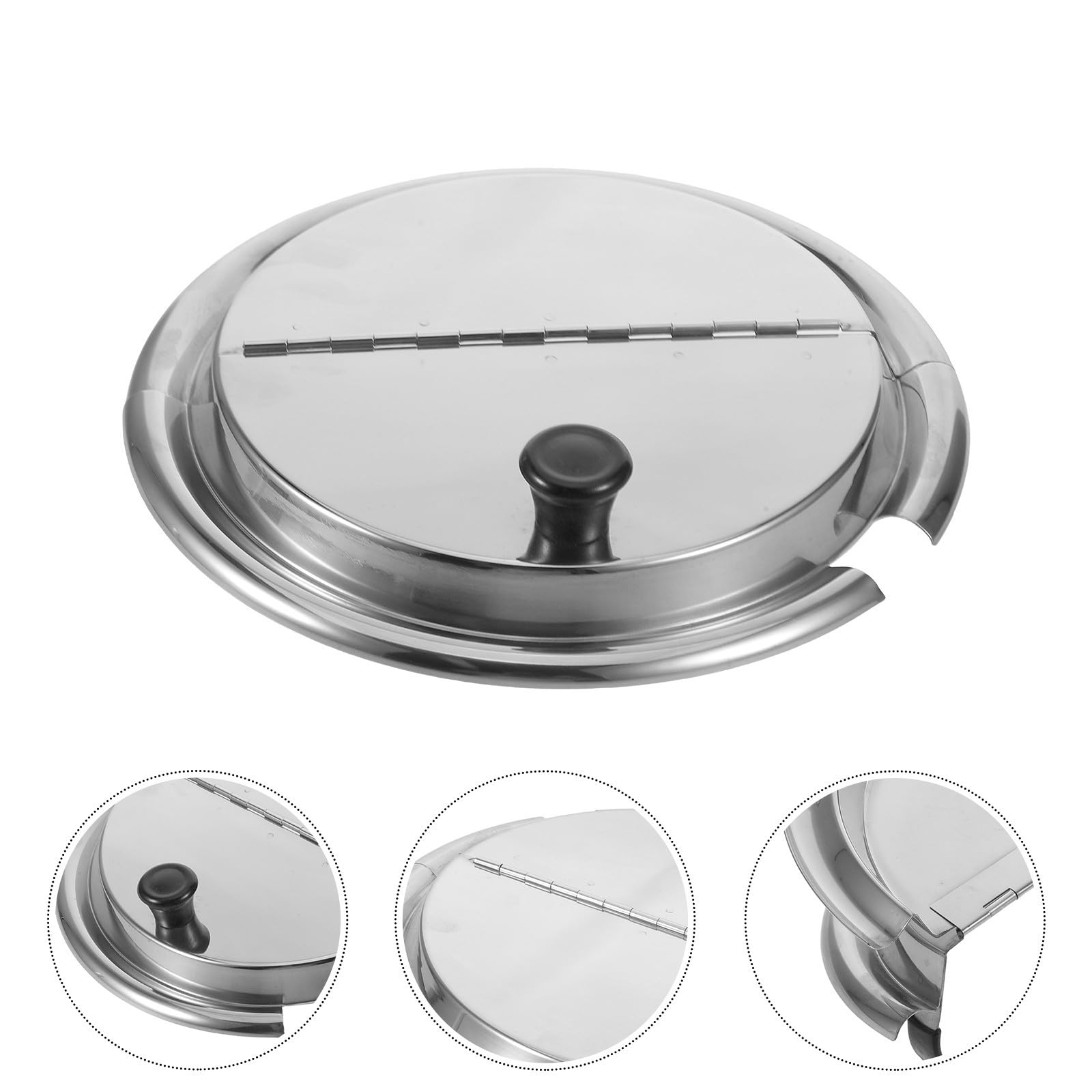 Tapa de Sartén de Acero Inoxidable Asa, Diseño Profundo y Grueso, para Ollas y Sartenes, Adecuado para Freír y Cocinar al Vapor, Diámetro 25cm