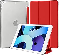 4UBonLife Coque pour iPad 6ème/5ème génération 9,7 Pouces,Compatible avec iPad Air 1/Air 2, Étui de Protection Léger Coque Arrière en PC Rigide Translucide Givré pour iPad 9,7", Rouge