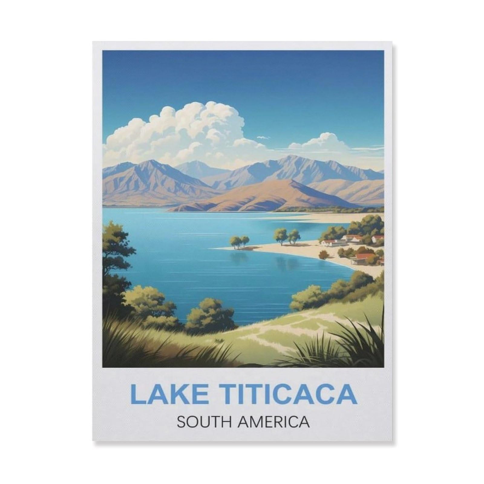 Metal Tin Sign，Lake Titicaca South America(15x30cm）