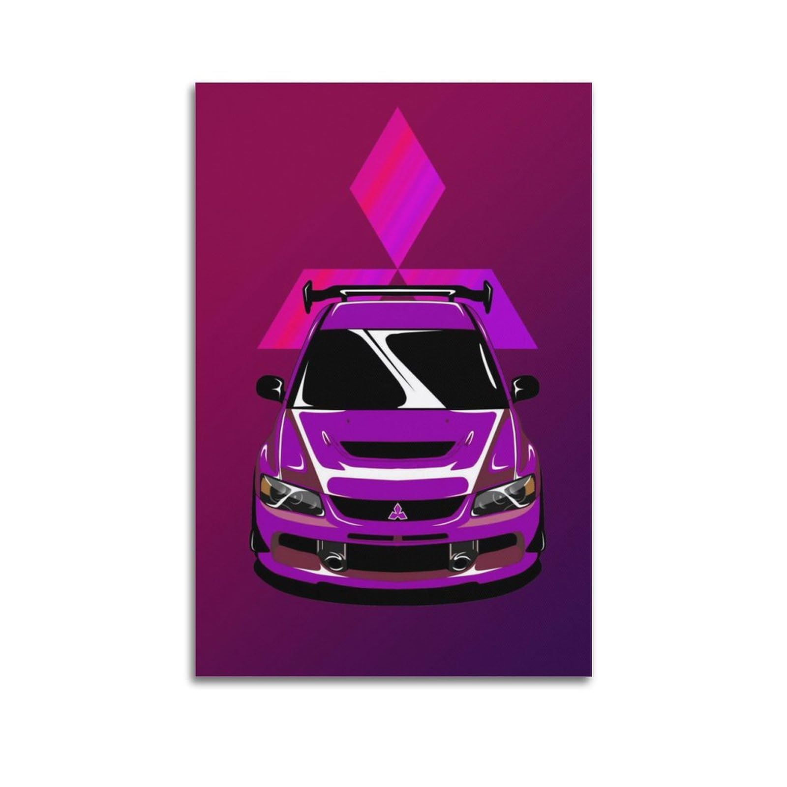 Jonza Unframe-Style Jdm Car Poster For Mitsubishi Lancer Evo Racing Car Decorative Painting Canvas Wall And Art Picture Family Bedroom 12X18inch(30X45cm)