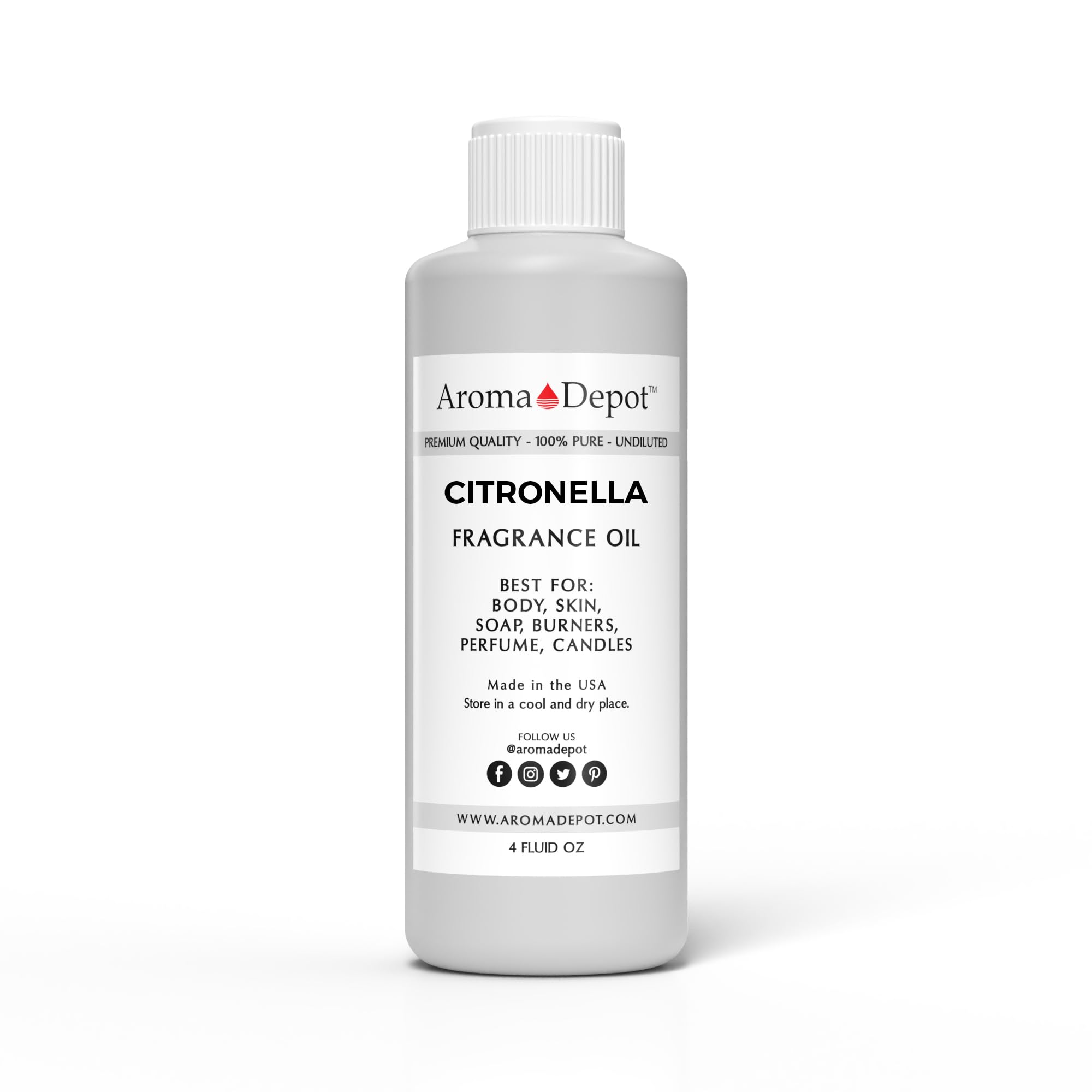 Citronella 4 oz. Fragrance Oil I Perfume I Skin Oil I Scented Oil. DIY Projects Such as Candles, Bath Bombs, Body Butters, Creams &amp; Lotions. Few Drops in The Diffuser, Burners, or Warmers.