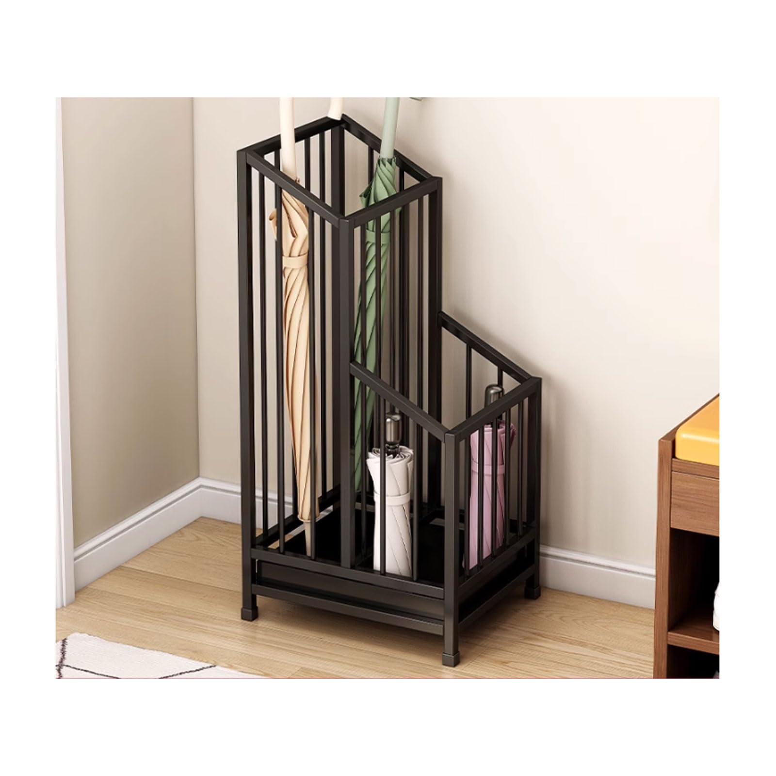 DUANHOZ Freestanding Metal Umbrella Holder with Removable Drip Tray for Home, Office, Entryway, and Hallway Organization
