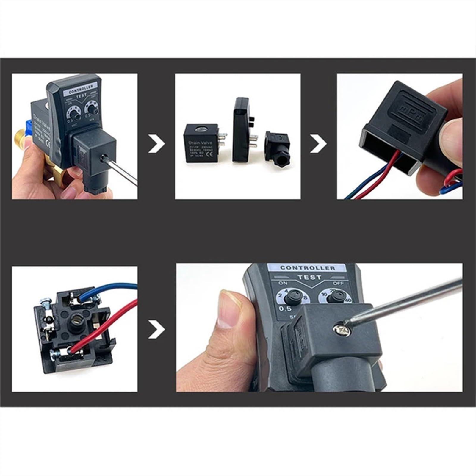 1/2 elektroniczny zawór spustowy, filtr sprężarki powietrza, zbiornik do przechowywania suchego powietrza, chłodnica odpływowa, suchy, elektromechaniczny zawór magnetyczny 24 V/220 V (typ