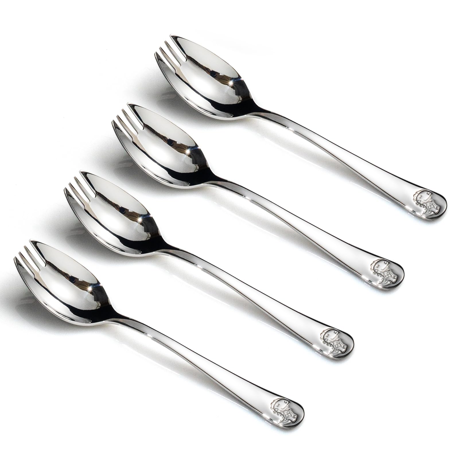 Alata Mini Sporks, 8-Pack Food-grade Stainless Steel Mini Sporks, 5.7 Inches Salad Forks For Dessert, Ice Cream, Salad, Soup, Noodle, Spaghetti, Dishwasher Safe