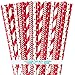 Paper Drinking Straws - Red and White - Stripe Chevron Polka Dot - 7.75 Inches - 100 Pack